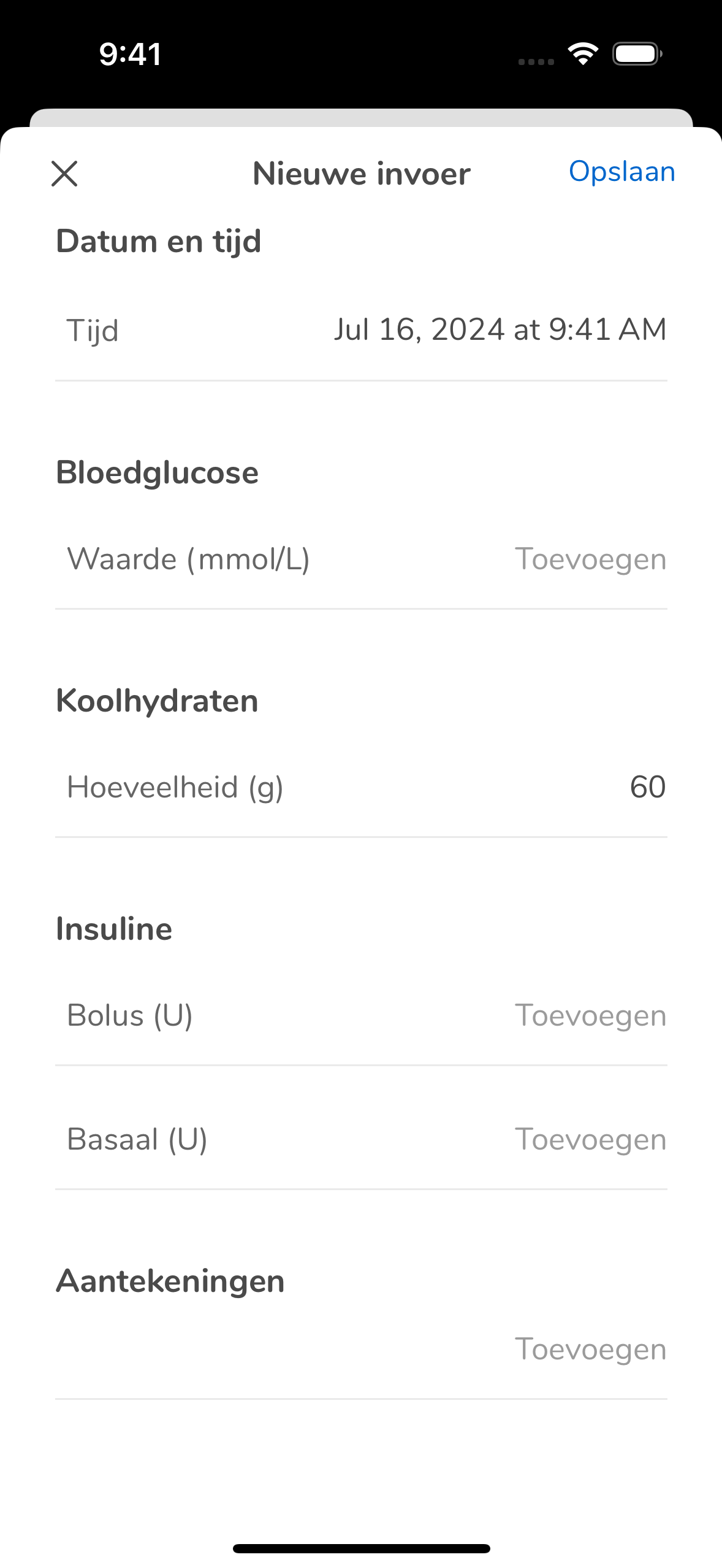 AddEntry_AddValues SaveDiaryEmpty_Mmol